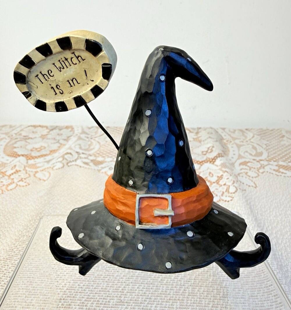 Suzi Blossom Bucket Witch Hat Figurine “The Witch Is In!” Halloween 2007